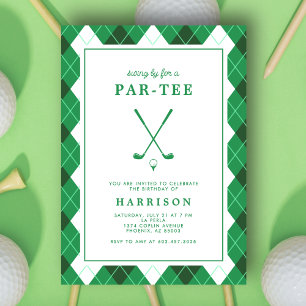 Invitación Fiesta de cumpleaños temática de golf moderna y el