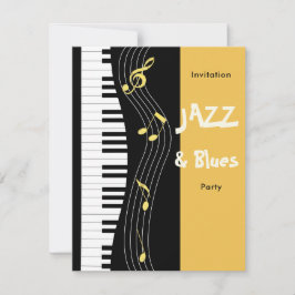 Invitación Fiesta de cumpleaños temática de Jazz y Blues