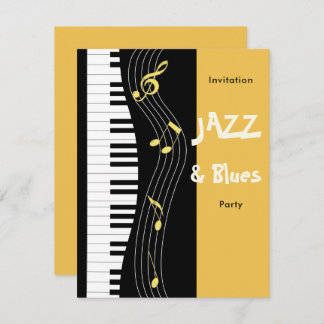 Invitación Fiesta de cumpleaños temática de Jazz y Blues