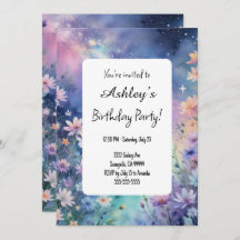 Fiesta de cumpleaños temática de la flor espacial 