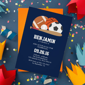 Invitación Fiesta de cumpleaños temática de la Marina All Sta