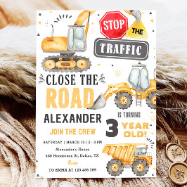 Invitación Fiesta de cumpleaños temática de los camiones de c