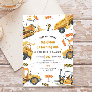 Invitación Fiesta de cumpleaños temática de los camiones de c