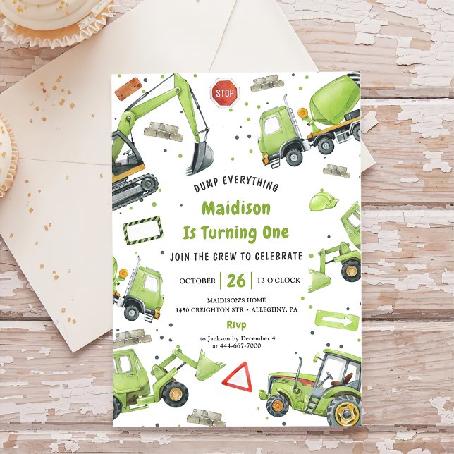 Invitación Fiesta de cumpleaños temática de los camiones de c (Subido por el creador)