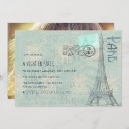 Invitación Fiesta de cumpleaños temática de París agrega invi