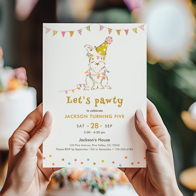 Invitación Fiesta de Cumpleaños Temática de Perros para Niños (Subido por el creador)