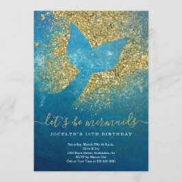 Invitación Fiesta de cumpleaños temática de Sirena personaliz