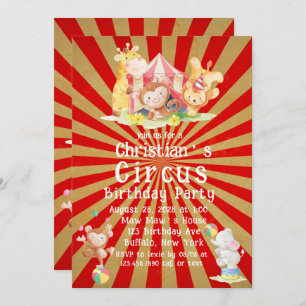 Invitación Fiesta de cumpleaños temática del circo