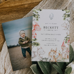 Invitación Fiesta de cumpleaños temática del dragón