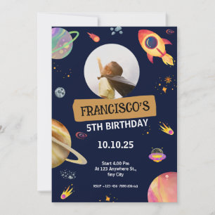 Invitación Fiesta de cumpleaños temática del espacio