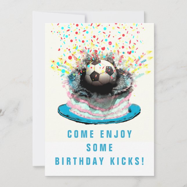 Invitación Fiesta de cumpleaños temática del fútbol (Anverso)