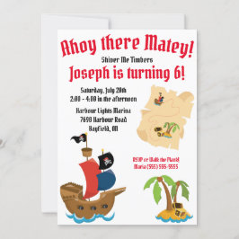 Invitación Fiesta de cumpleaños temática del pirata