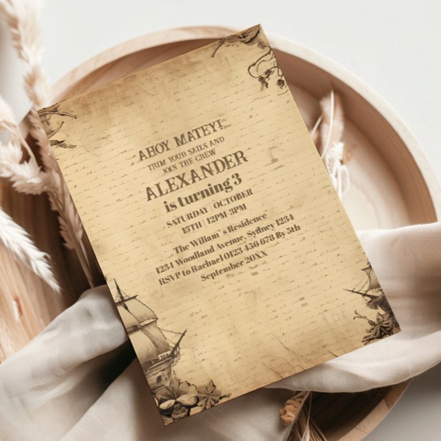 Invitación Fiesta de cumpleaños temática del pirata (Subido por el creador)