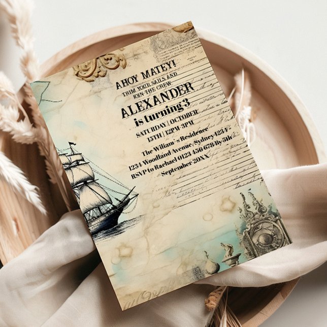 Invitación Fiesta de cumpleaños temática del pirata (Subido por el creador)