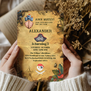 Invitación Fiesta de cumpleaños temática del pirata