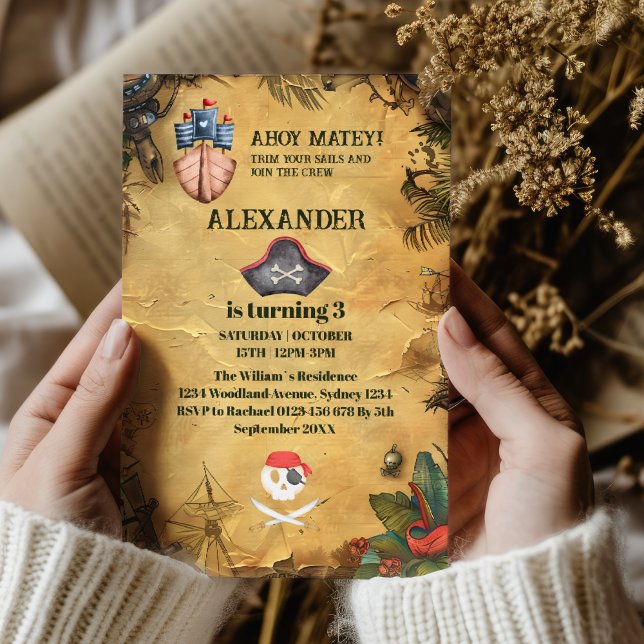 Invitación Fiesta de cumpleaños temática del pirata (Subido por el creador)