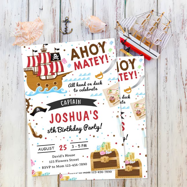 Invitación Fiesta de cumpleaños temática pirata (Subido por el creador)
