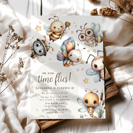 Invitación Fiesta de Cumpleaños Time Flies Kids