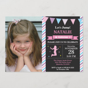 Invitación Fiesta de cumpleaños Trampoline Jump Invitation