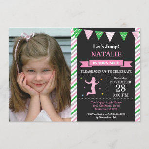 Invitación Fiesta de cumpleaños Trampoline Jump Invitation