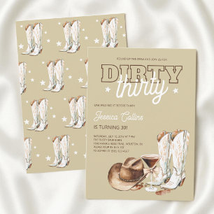 Invitación Fiesta de Cumpleaños Treinta Sucios Campestre Rúst