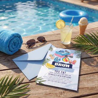 Invitación Fiesta de cumpleaños trendy de verano en la piscin