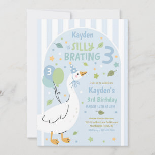 Invitación Fiesta de cumpleaños tres Silly Goose Silly-Bratin