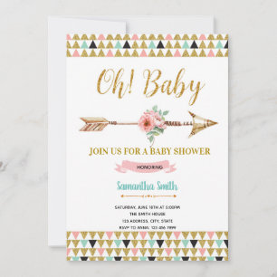 Invitación fiesta de cumpleaños tribal azteca