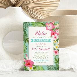 Invitación Fiesta de Cumpleaños Tropical Aloha Luau