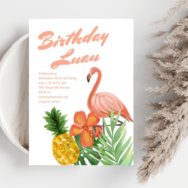 Invitación Fiesta de cumpleaños tropical de Luau (Subido por el creador)