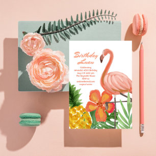 Invitación Fiesta de cumpleaños tropical de Luau