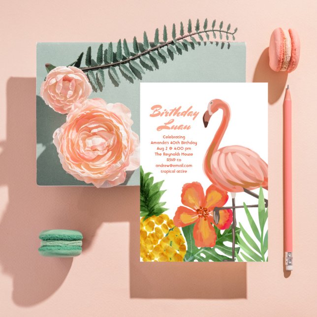 Invitación Fiesta de cumpleaños tropical de Luau (Subido por el creador)