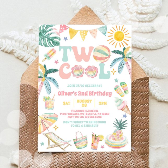 Invitación Fiesta de cumpleaños tropical de verano genial seg (Subido por el creador)