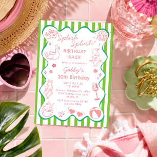 Invitación Fiesta de Cumpleaños Tropical de Verano junto a la