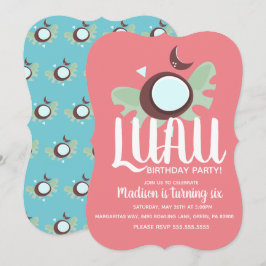 Invitación Fiesta de Cumpleaños Tropical Luau de Coco
