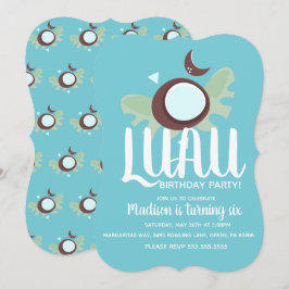 Invitación Fiesta de Cumpleaños Tropical Luau de Coco