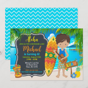 Invitación Fiesta de cumpleaños tropical Luau hawaiano Aloha