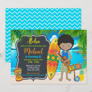 Invitación Fiesta de cumpleaños tropical Luau hawaiano Aloha