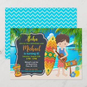 Invitación Fiesta de cumpleaños tropical Luau hawaiano Aloha