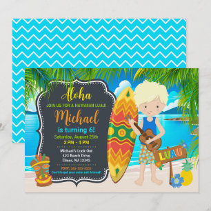 Invitación Fiesta de cumpleaños tropical Luau hawaiano Aloha