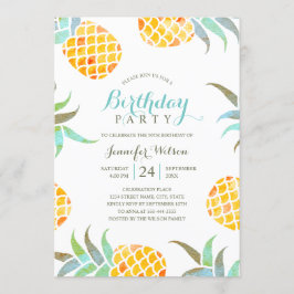 Invitación Fiesta de cumpleaños tropical Playa de piña de ver