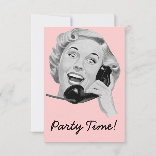 Invitación Fiesta de cumpleaños V2 de Retro de los años 50 (Anverso)