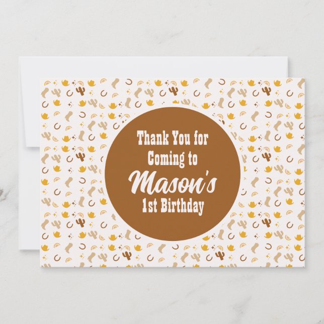 Invitación Fiesta de Cumpleaños Vaquera Bohemia Arcoíris (Anverso)