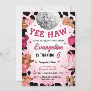 Invitación Fiesta de Cumpleaños Vaquera Rosa del Oeste Person