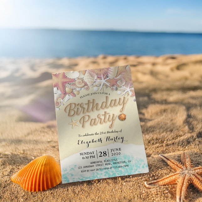 Invitación Fiesta de Cumpleaños Verano Playa Starfish (Subido por el creador)