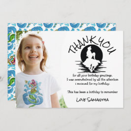 Invitación Fiesta de cumpleaños verde de Sirena Gracias