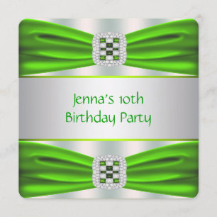 Invitación Fiesta de cumpleaños verde lima