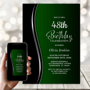 Invitación Fiesta de cumpleaños verde negro