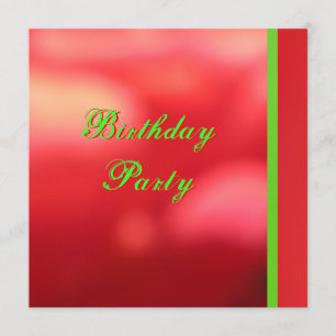 Invitación Fiesta de cumpleaños verde roja