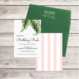 Invitación Fiesta de cumpleaños verde y rosa de Beverly Hills